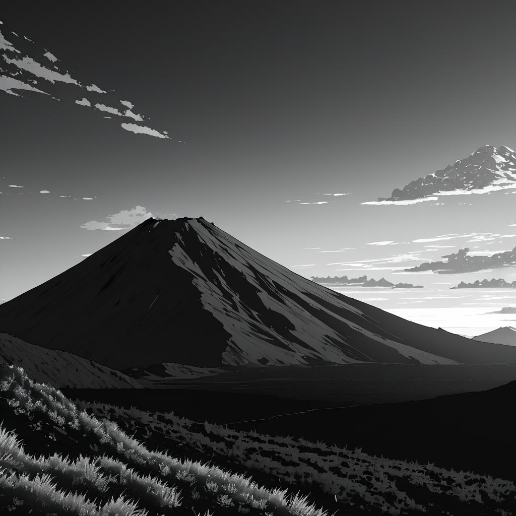 Rugged Volcanic Summit at Sunset