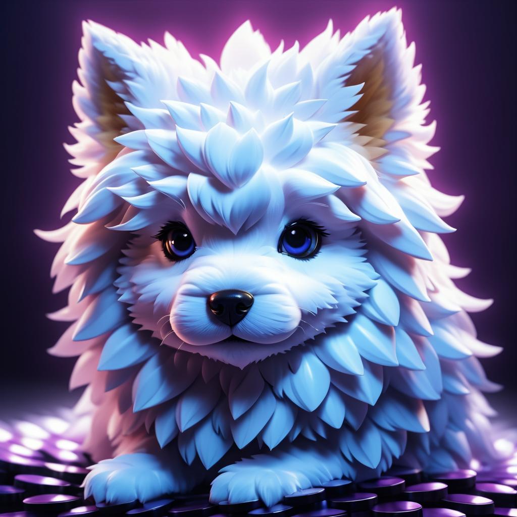 Cinematic Fluffy Scaled Puppy Artwork