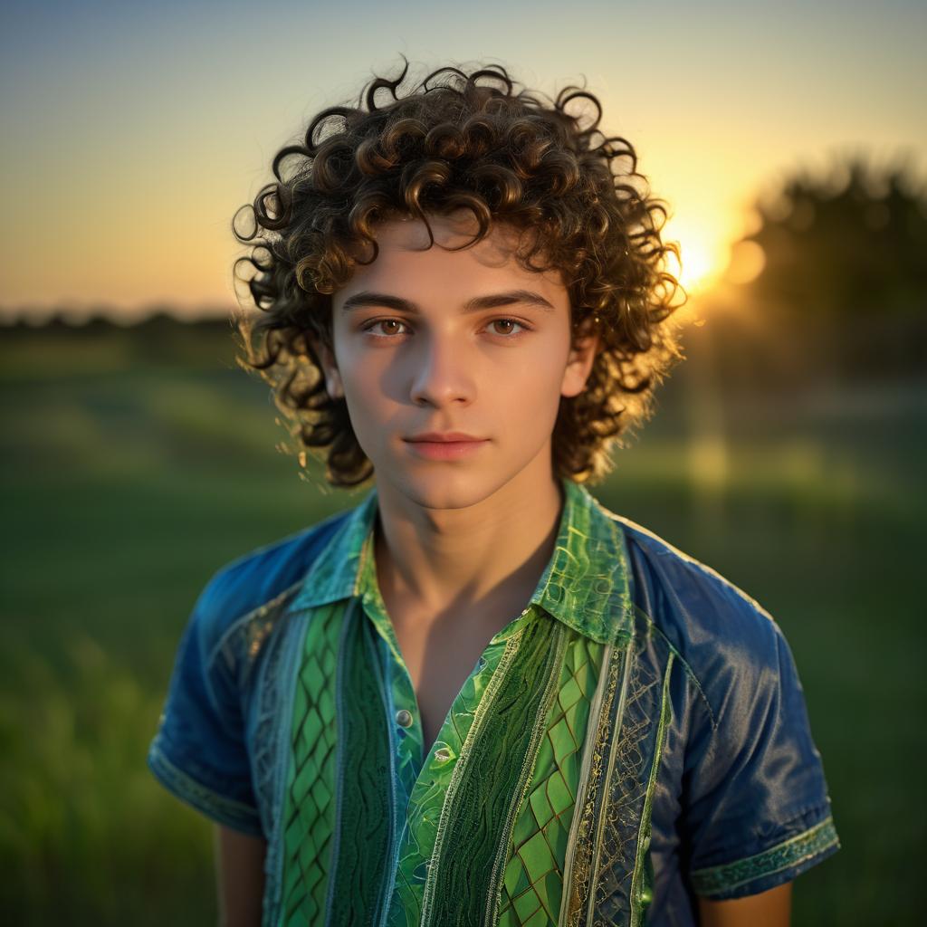 Capturing a Spirited Teenage Boy at Sunset