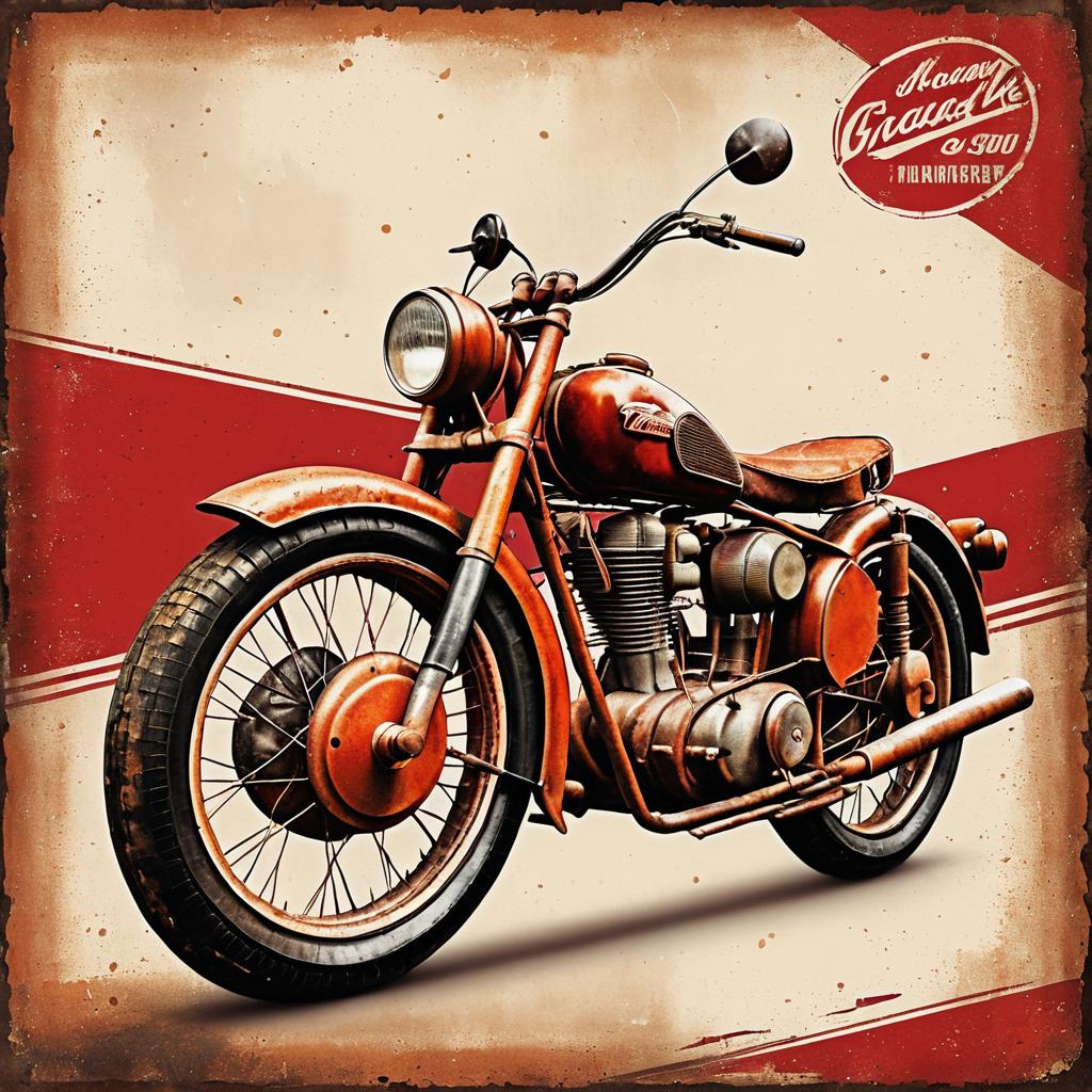 Rustic Vintage Motorcycle Poster Design