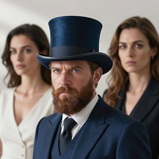 Three People in Dramatic Fashion Scene