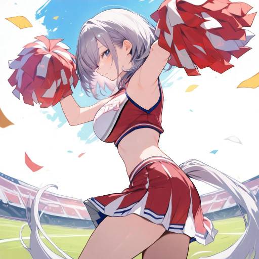 Dynamic Cheerleader in Action
