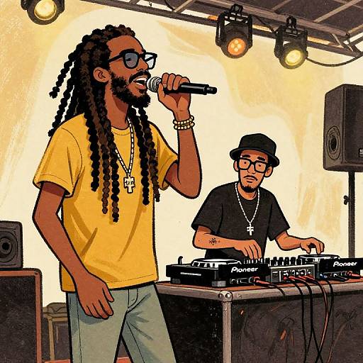 Vintage Cartoon Concert Scene