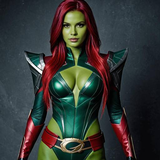 Cosplayer in Gamora Costume