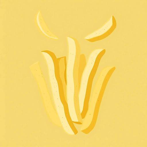 Floating French Fries Cartoon Poster