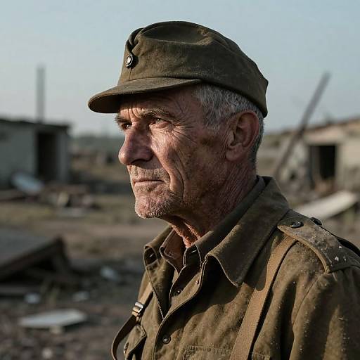 Weathered Veteran in Silent Reflection