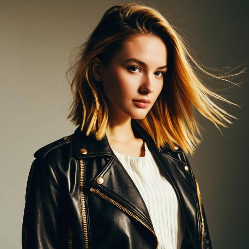 Fashion Model with Flipped Ends Hairstyle