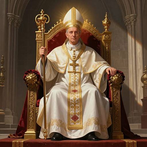 Pope on Gothic Throne Digital Art