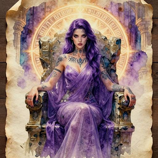 Ghostly Prophetess Ink and Watercolor