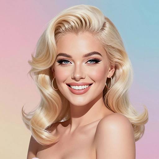 Glamorous platinum blonde woman portrait