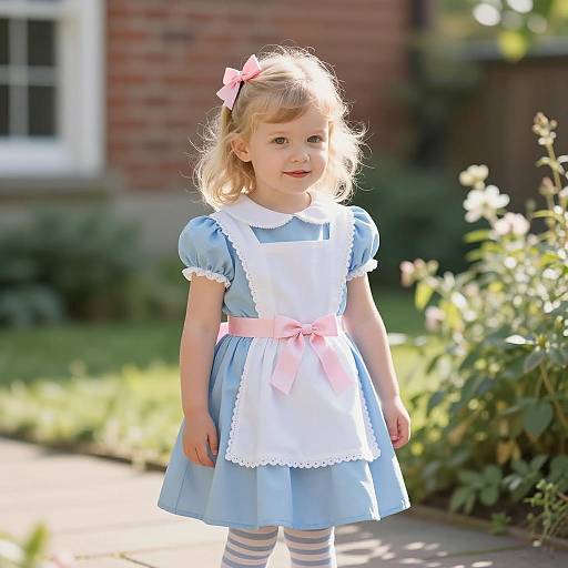Little Girl in Alice in Wonderland Inspired Dress