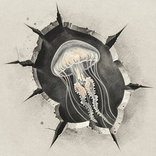 Trompe-l'œil Bioluminescent Jellyfish Illusion