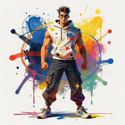 Abstract Expressionist AI Developer Portrait