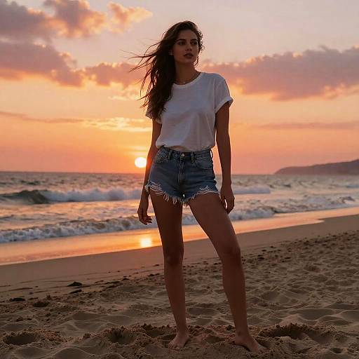 Sunset Beach Modelshoot in Casual Chic