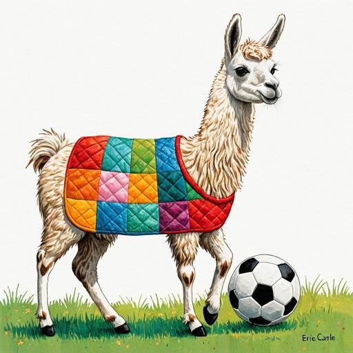Llama Playing Soccer Illustration
