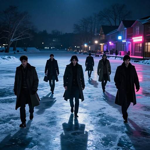 Noir Shadows Rebellion on Frozen Lake