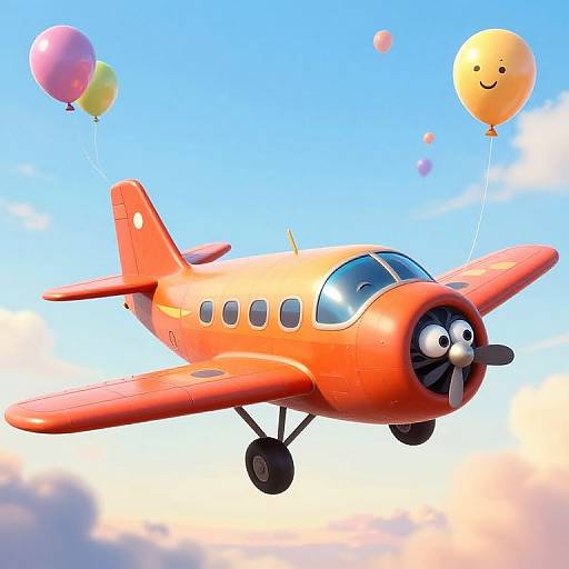 Quirky Animated Airplanes in Surreal Sky