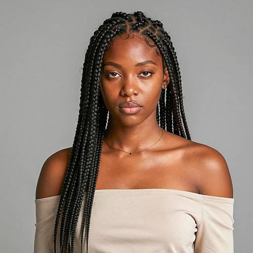 Elegant Afro Hair Braiding Portrait