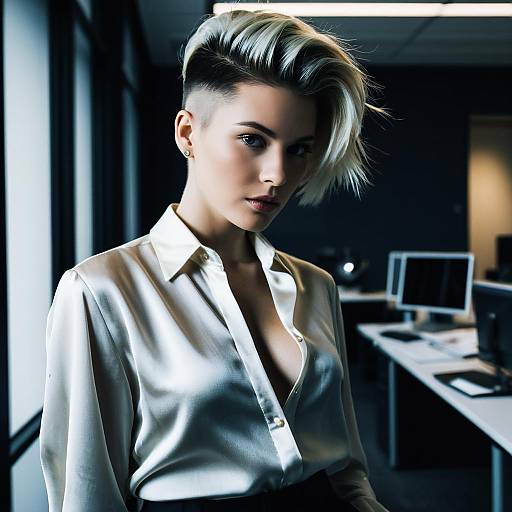 Undercut Fade Fashion Office Editorial