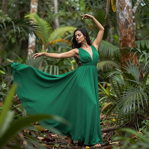 Graceful Beauty in Lush Tropical Forest