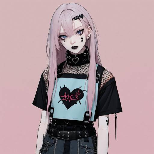 Gothic Punk Anime Woman Illustration