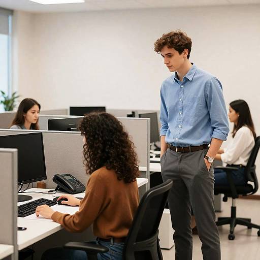 Dynamic Office Scene with Colleagues