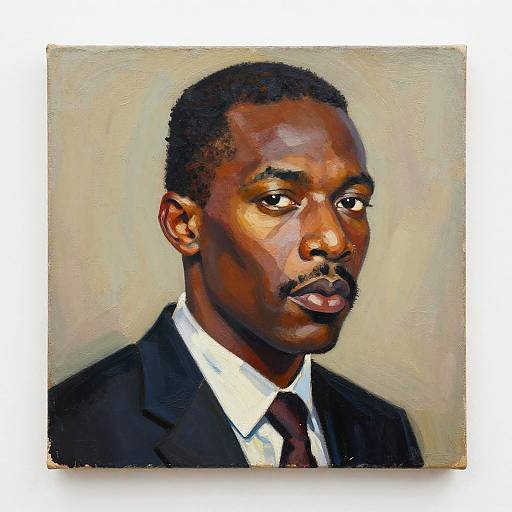 Malcolm X Portrait in Basquiat Style