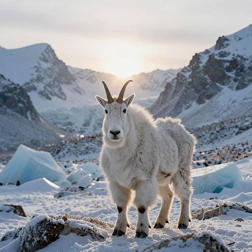 Cinematic Mountain Goat in Frosty Tundra