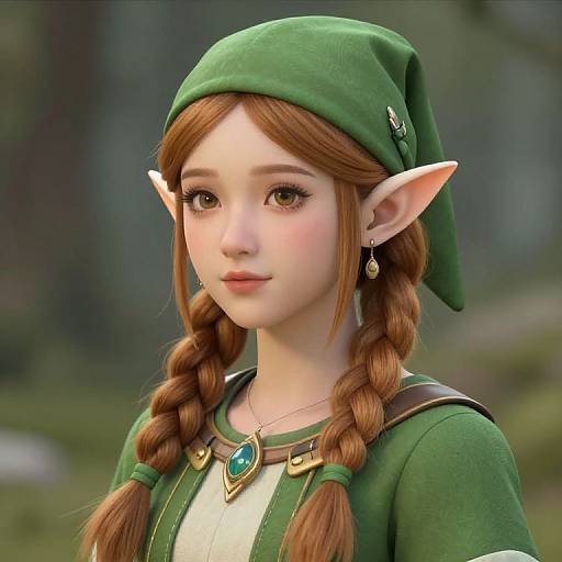 Female Elf with Braided Hair