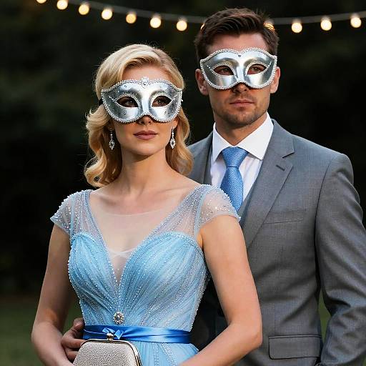 Elegant Couple in Formal Attire Portrait