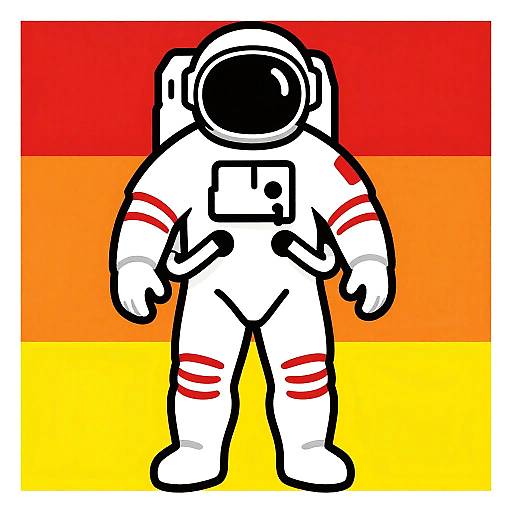 Patrick Nagel Inspired Bold Astronaut