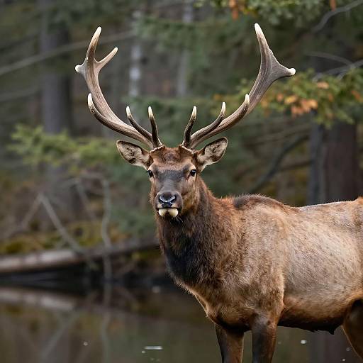 Elk in Nature Under Sunny Skies
