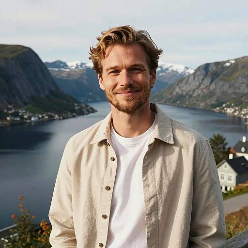 Gentle Scandinavian Male in Fjord