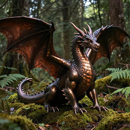 Burnished Copper Dragon in Forest