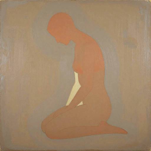 Kneeling Silhouette in Earth Tones