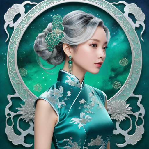 Mystical Oracle in Emerald Cheongsam
