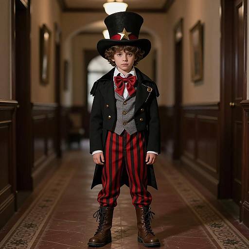 Dark Mad Hatter Costume Boy Portrait