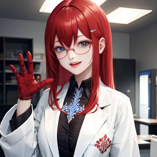 Aesthetic Kurisu Makise in Lab Setting