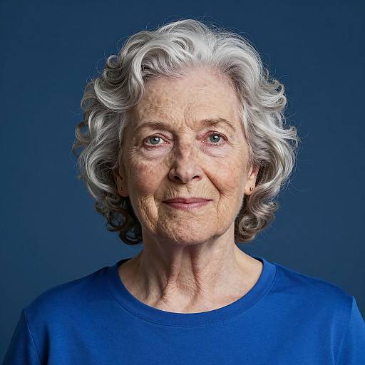 Elderly Woman Portrait in Gradient Elegance