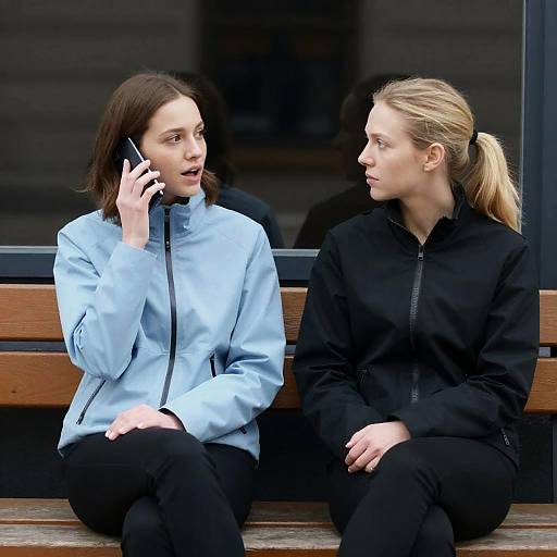 Conversation Between Two Women on a Bench