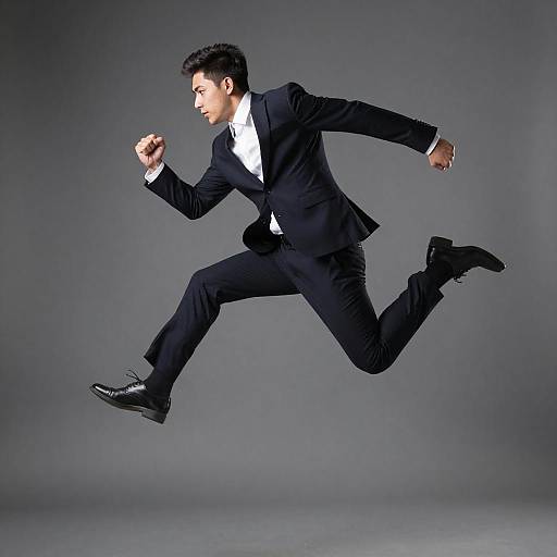 Dynamic Portrait of Young Man in Suit