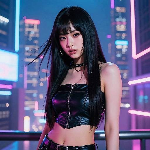 Futuristic Neon Portrait of Hanni