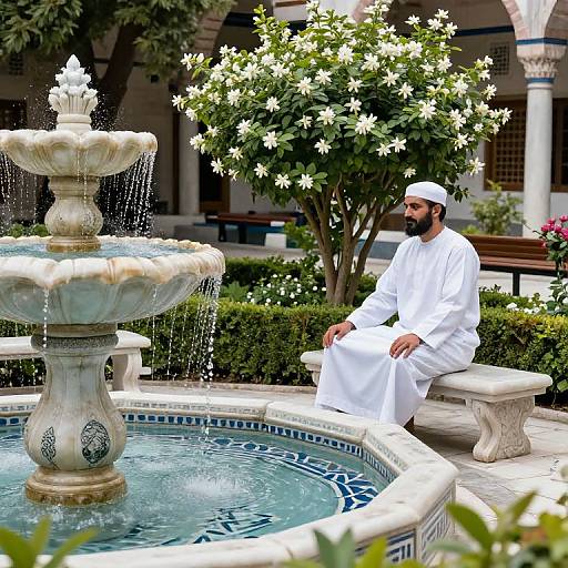 Peaceful Meditation in Turkish Garden