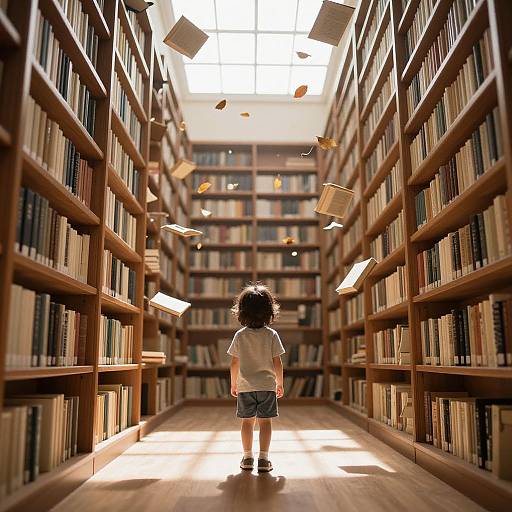 Floating Books in Magical Library