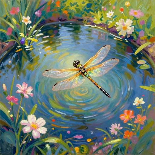 Enchanting Aerial Garden with Dragonfly