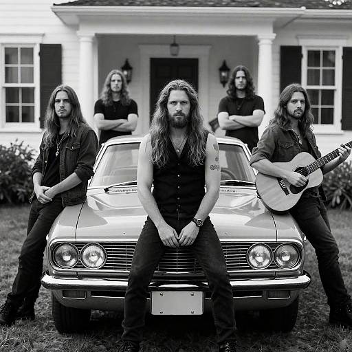 Classic Car Gathering with Intense Men