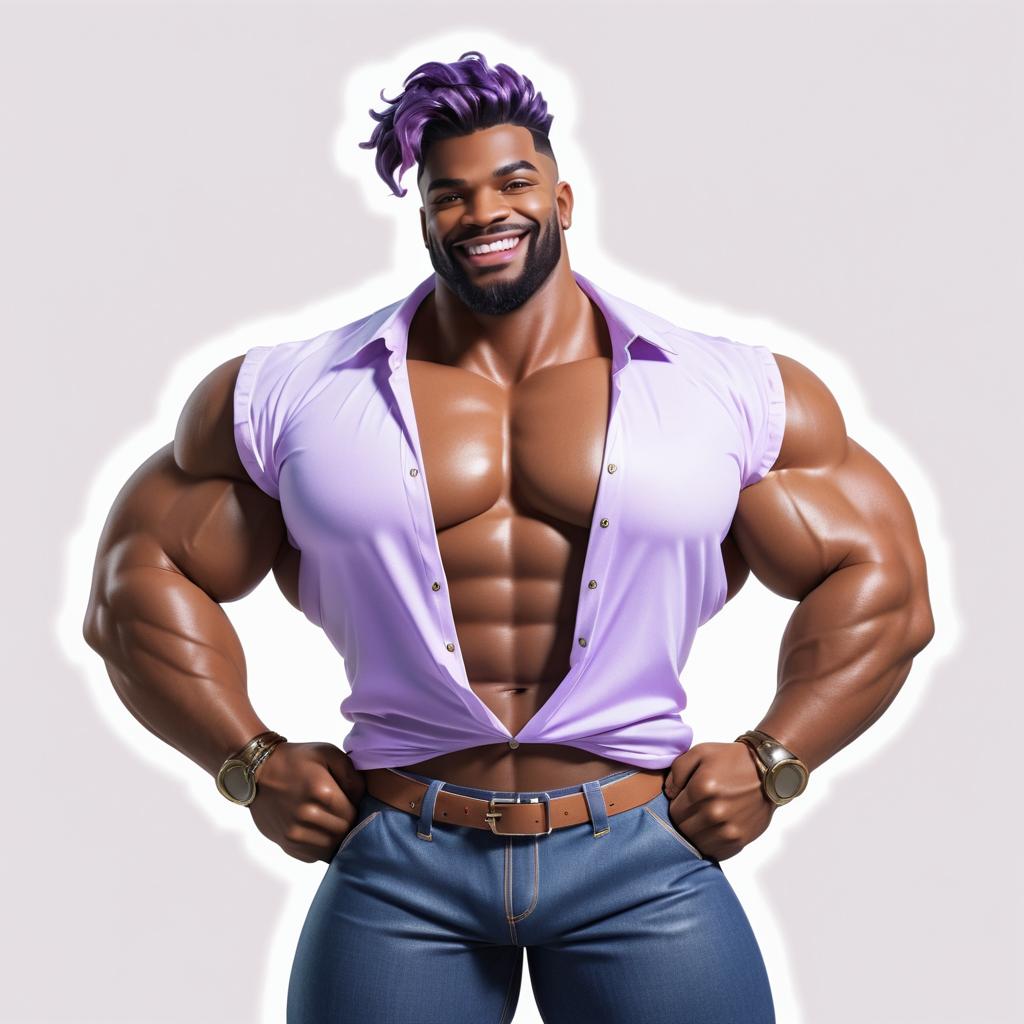 Strong Muscular Non-Binary Character Art