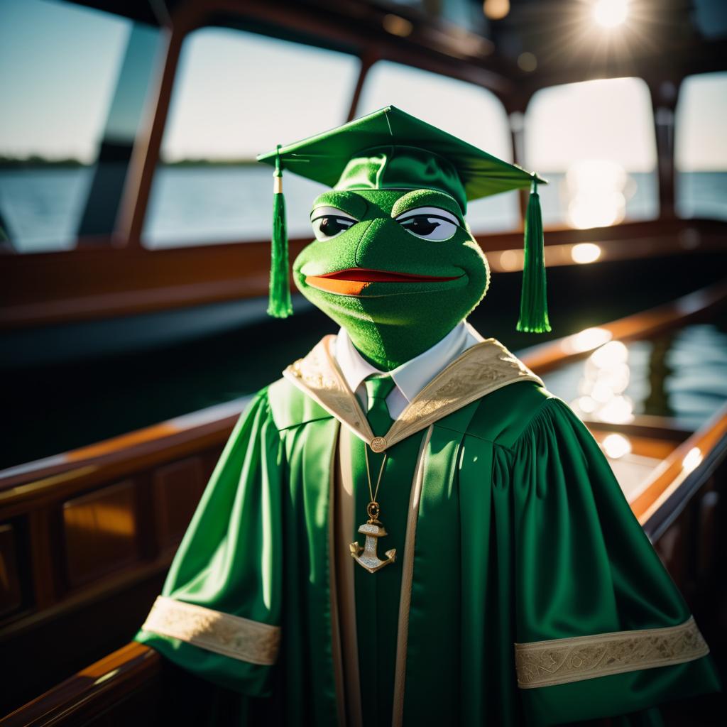 Pepe the Frog Graduates on a Boat