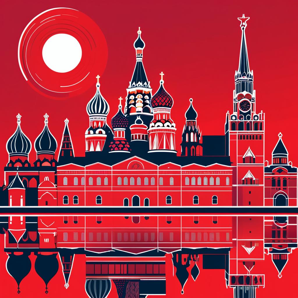 Vibrant Vector Illustration of Moscow Landmarks