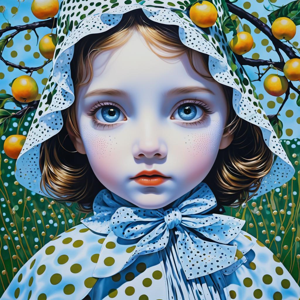 Dreamlike Child in Polkadot Couture Art